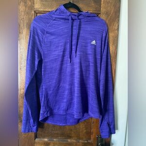 Purple Climalite Adidas pullover - hoodie with thumb holes. Size large!